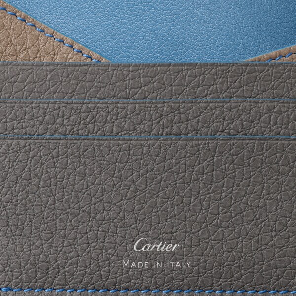 Cartera para seis tarjetas de crédito, Must de Cartier Piel de becerro graneada gris topo, Capri y antracita